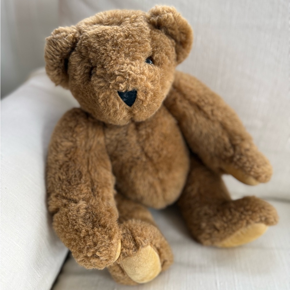 Vintage Vermont Teddy bear Plush Brown Teddy Bear handmade